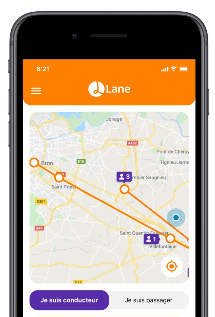 Application Lane - Conducteur ou passager
